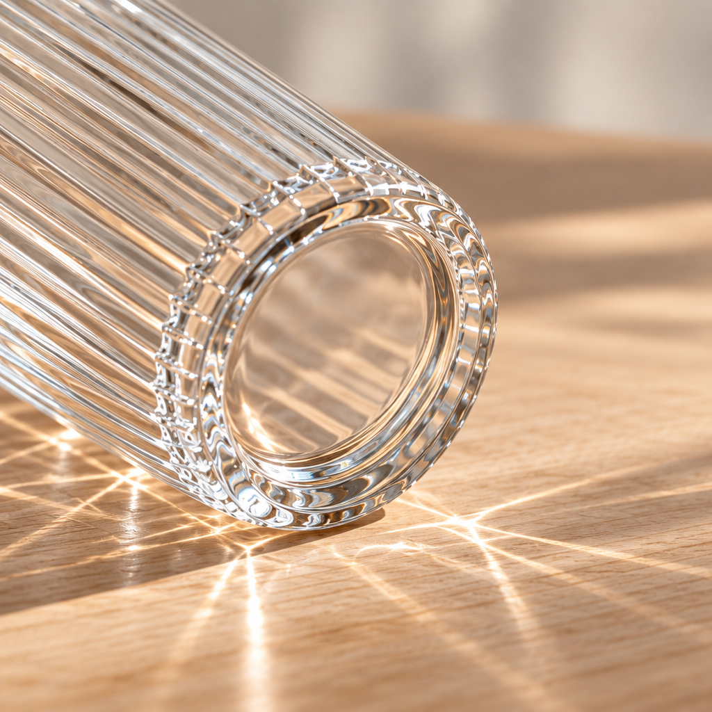 Hand-Blown Ribbed Glass Tumbler Set