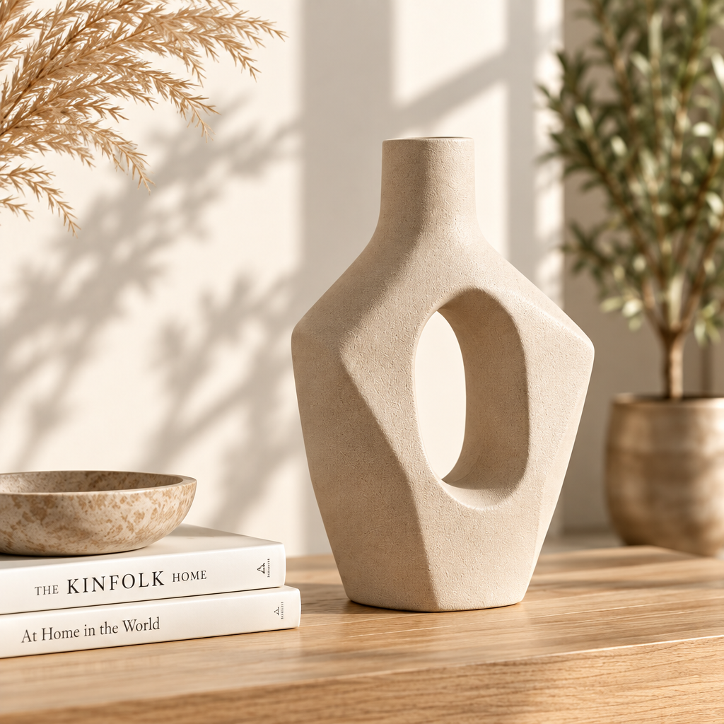Abstract Geometric Ceramic Vase