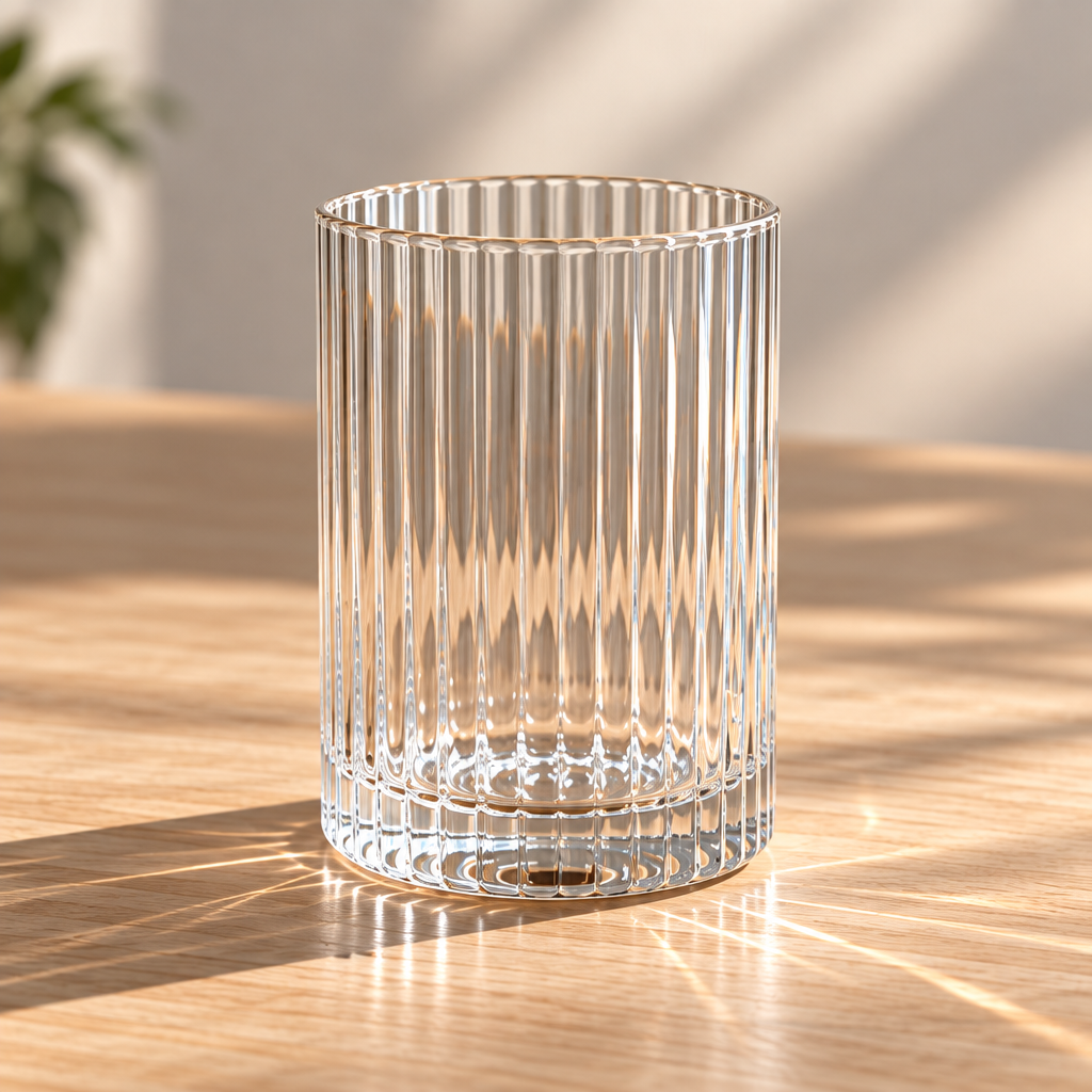 Hand-Blown Ribbed Glass Tumbler Set