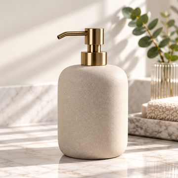 Matte Ceramic Soap Dispenser Set