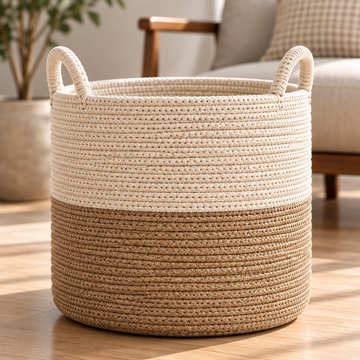 Woven Cotton Rope Storage Basket