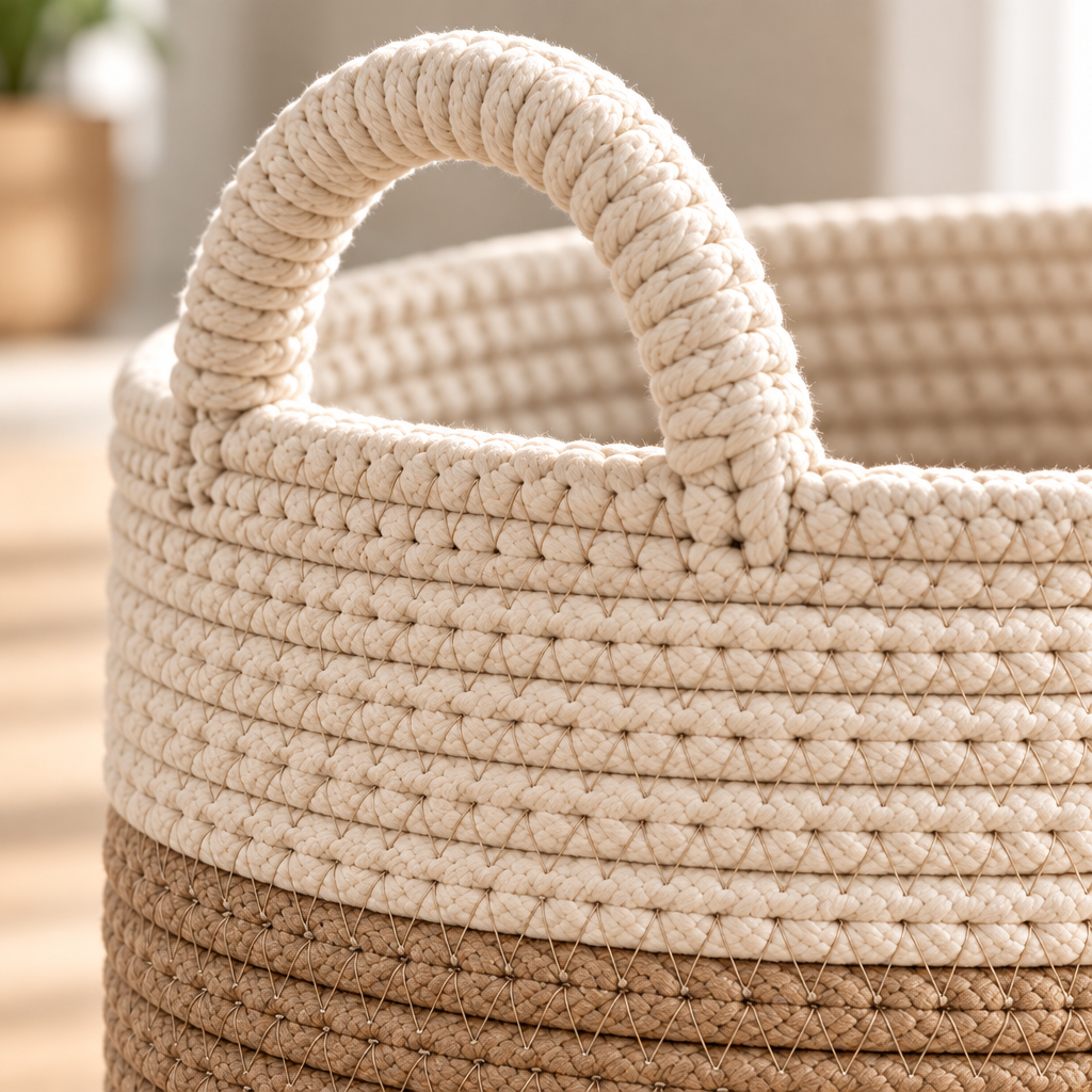 Woven Cotton Rope Storage Basket