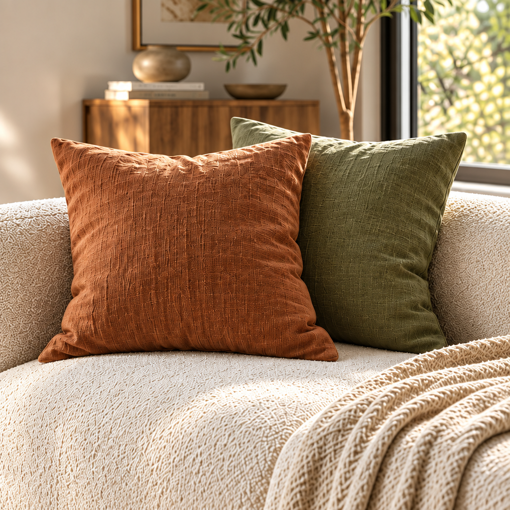 Organic French Linen Throw Pillows