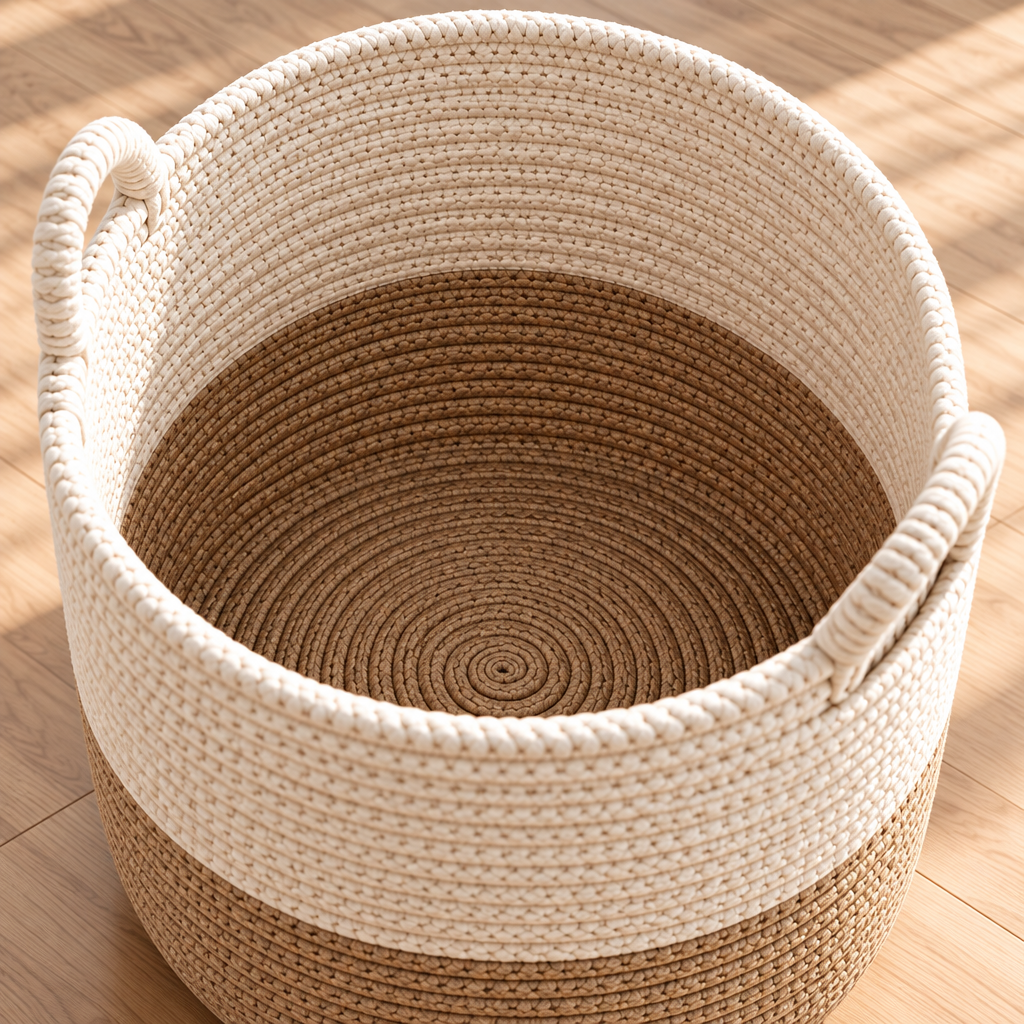 Woven Cotton Rope Storage Basket